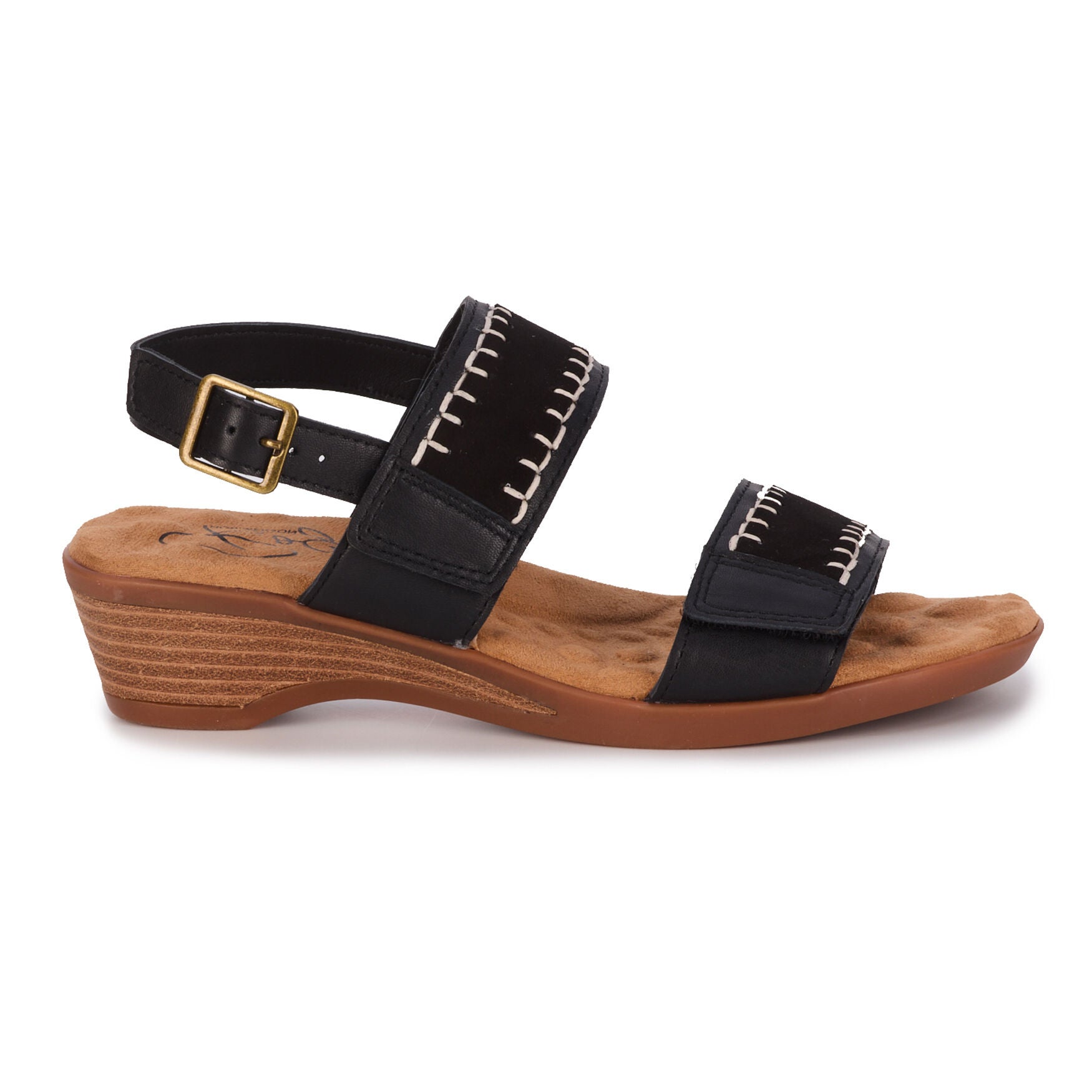 Kateri Sandal, BLACK LEATHER SUEDE, alternate image number 2