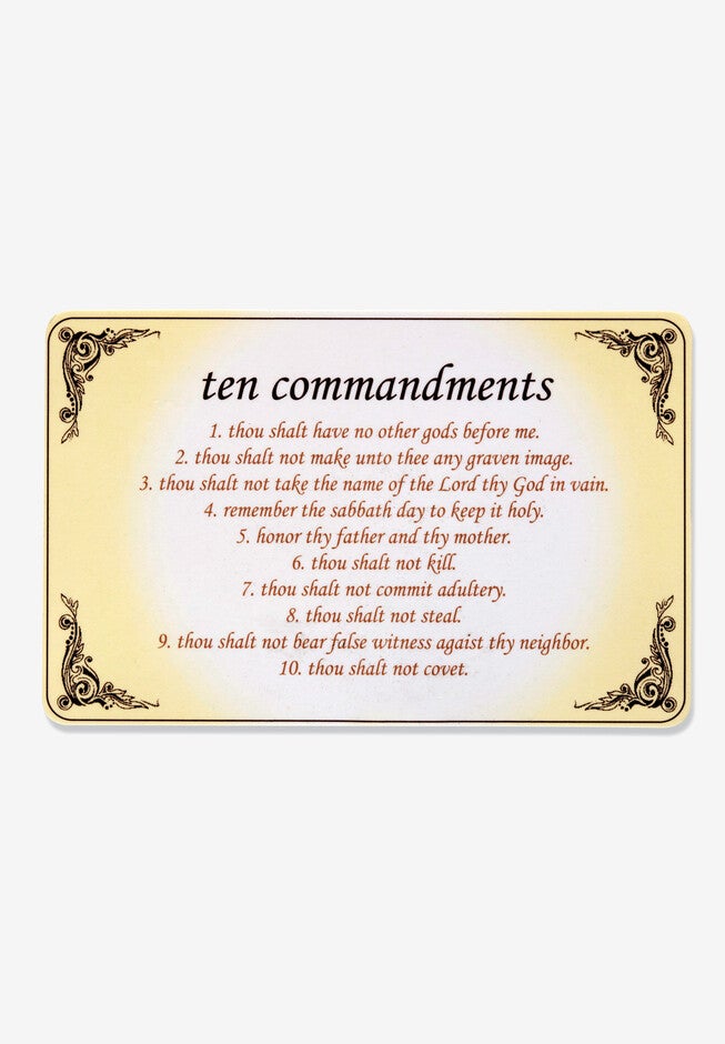 Silver Tone 10 Commandments Charm Bracelet Lucite 7.5 inches plus 1 inches ext, , alternate image number 4