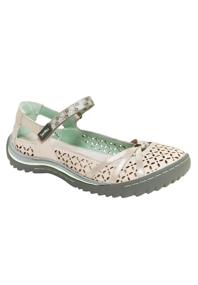 Cherry Blossom Mary Jane Flats by Jambu®, GREY PASTEL GREEN, hi-res image number null