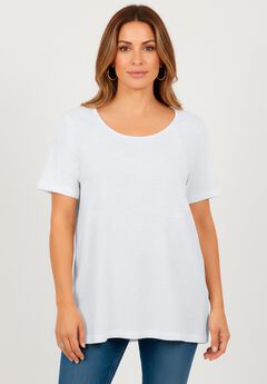 Plus Size Scoopneck Short Sleeve Pocket Tunic