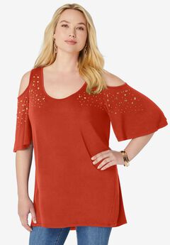 Cold Shoulder Ultra Drape Tunic