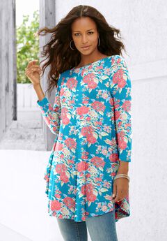 Boatneck Swing Ultra Drape Tunic