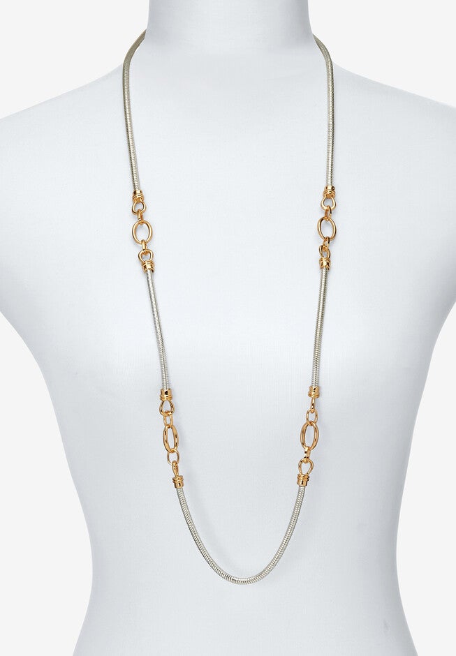 Silvertone Endless Necklace (14Mm), 38 Inch Length, Plus 3 Inch Extension, , alternate image number 3