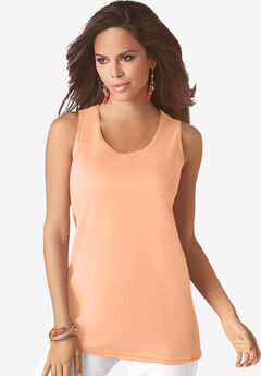 Plus Size Cotton Scoopneck Tank Top