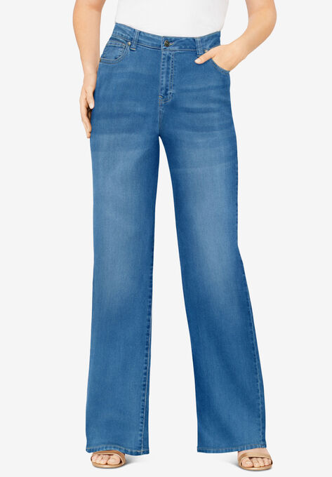 Wide-Leg Jean With Invisible Stretch By Denim 24/7, , alternate image number null