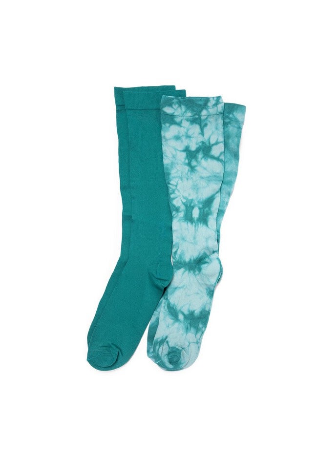 Women'S 2 Pair Pack Compression Socks, TEAL OCEAN, hi-res image number 0
