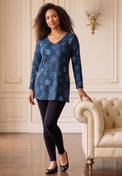 Plus Size Cotton Ultimate Long Sleeve V-Neck Tunic