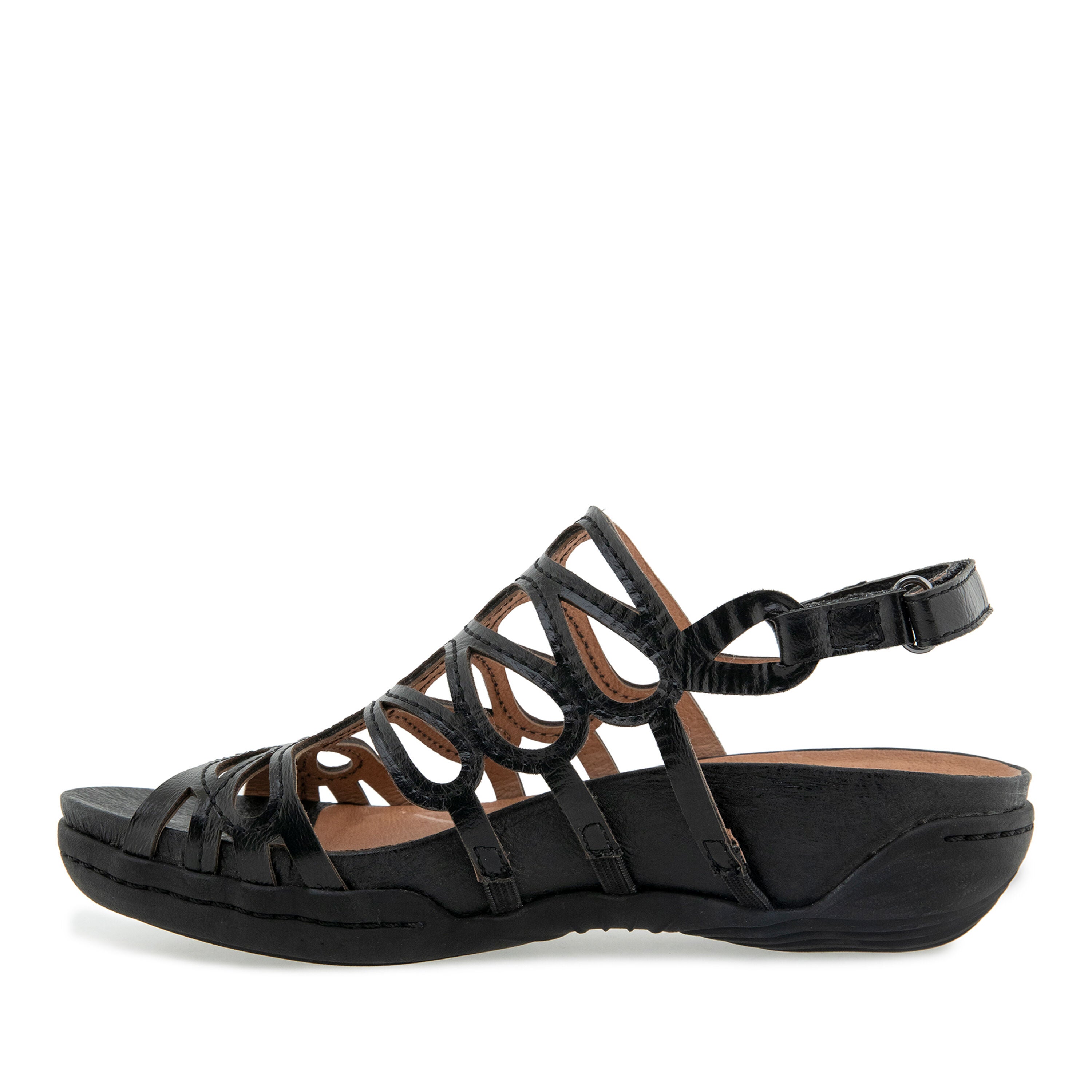 Miriam Casual Flat Sandal, OIL BLACK, alternate image number 3