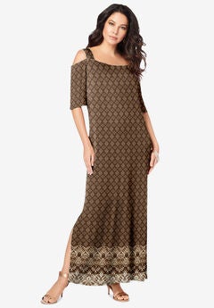 Ultrasmooth® Fabric Cold-Shoulder Maxi Dress