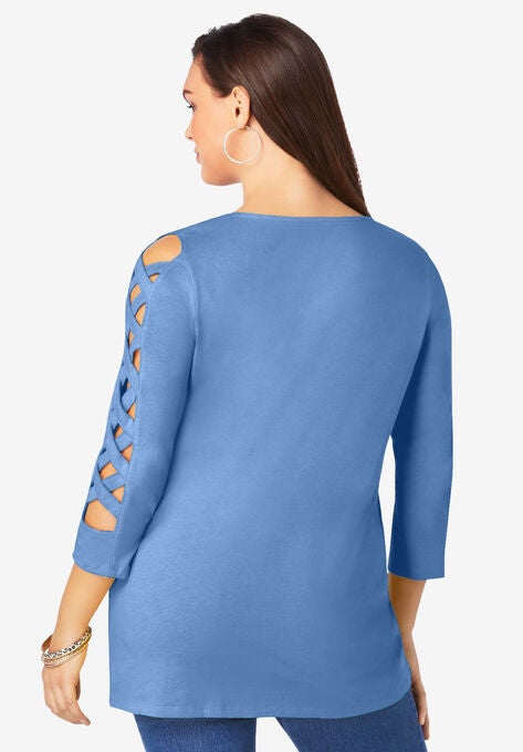 Lattice-Sleeve Ultimate Tee, , on-hover image number null