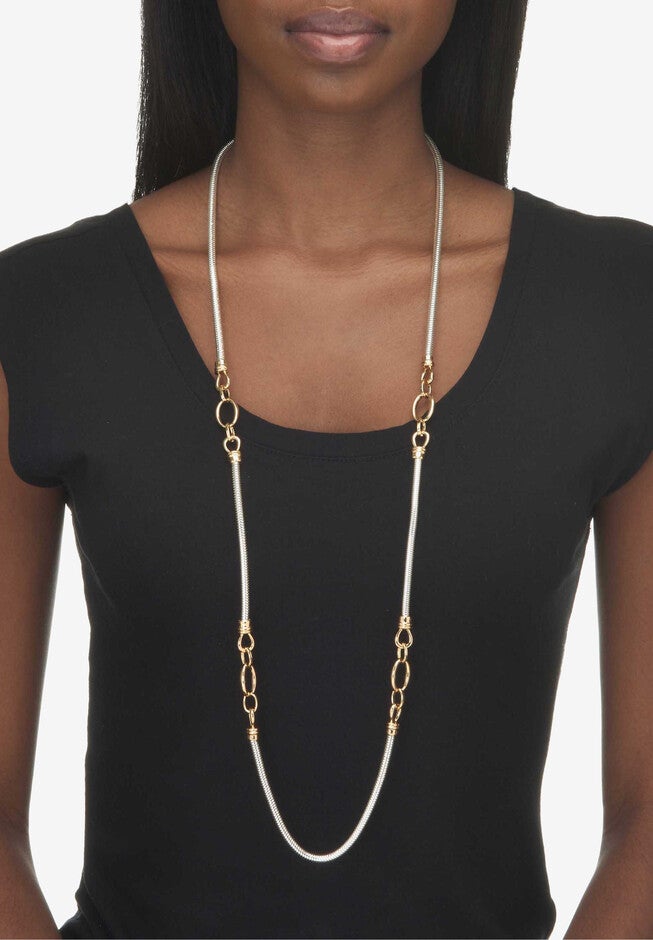 Silvertone Endless Necklace (14Mm), 38 Inch Length, Plus 3 Inch Extension, , alternate image number 2