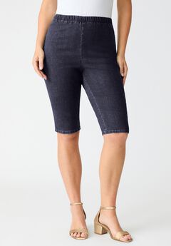 Button Detail Comfort Stretch Capri Jean