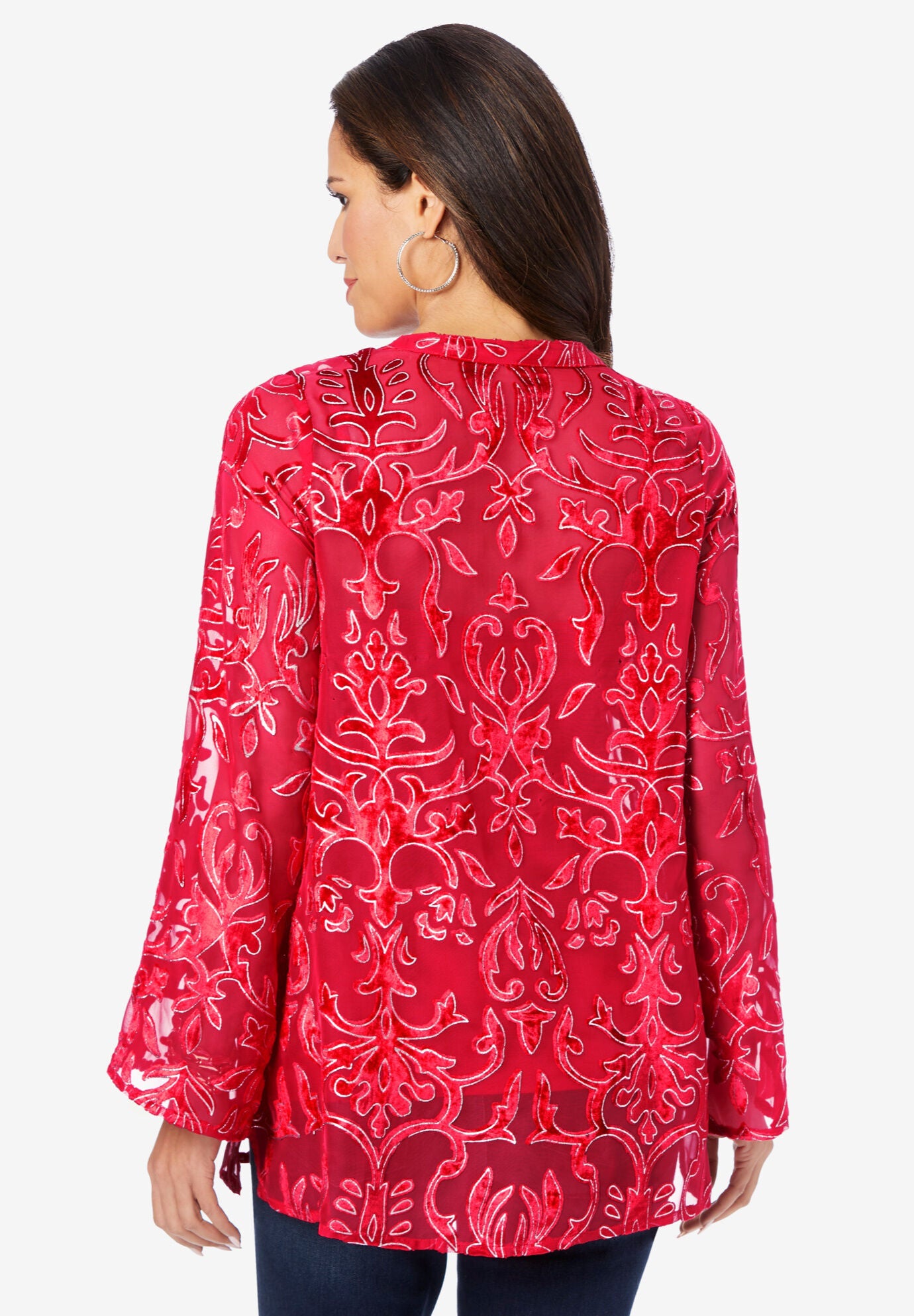 Embellished Burnout Tunic, , on-hover image number 1