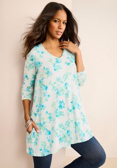 Ultra Drape V Neck Swing Tunic