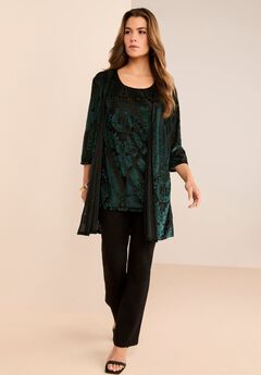 Velvet Burnout Cardigan Twinset