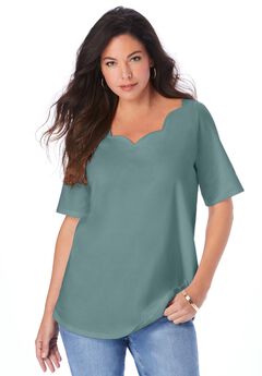 Ultimate Scalloped Scoop Neck Tee