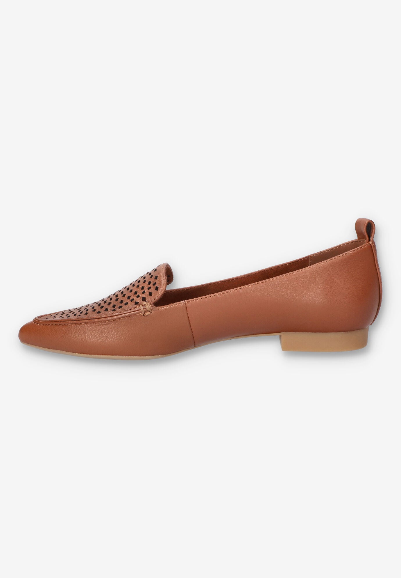 Alessi Perf Pointed Toe Flat, DARK TAN LEATHER, alternate image number 4