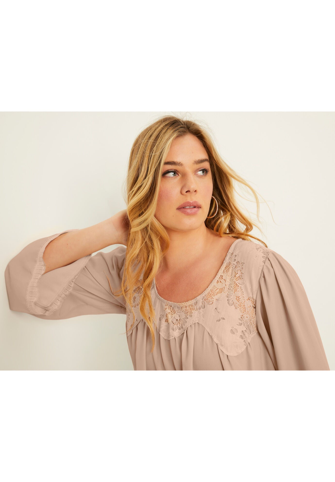 Lace-Trimmed Blouse, , alternate image number 3