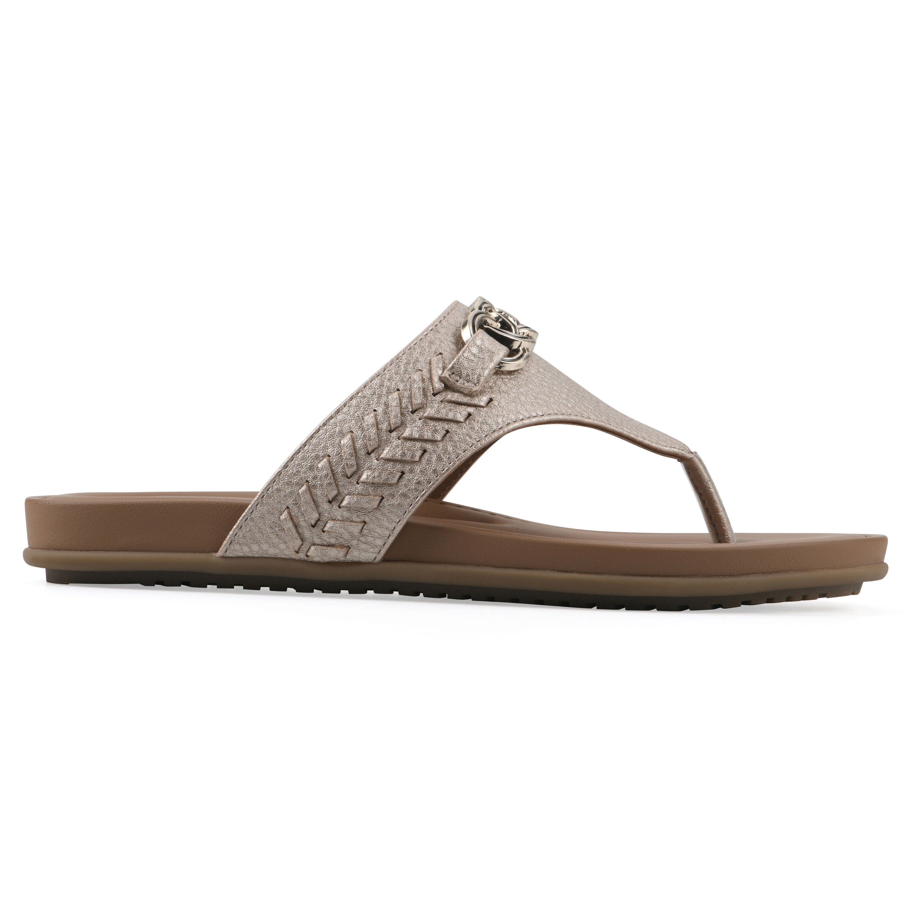 Aladdin Thong Sandal, GOLD SMOOTH, alternate image number 2