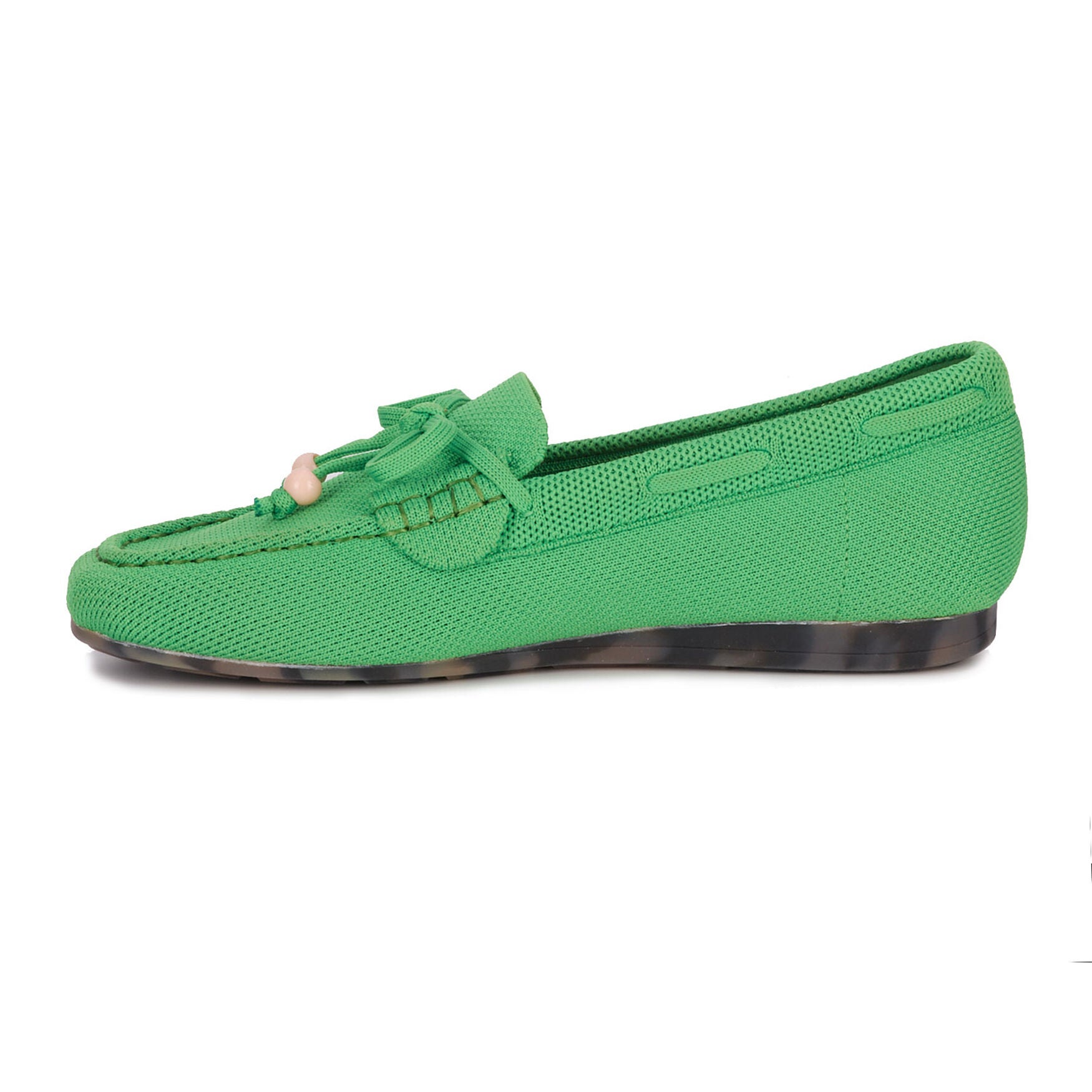 Neve Flat Knit Moccasin, GREEN KNIT, alternate image number 3