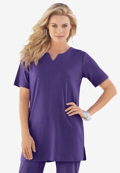 Notch Neck Soft Knit Tunic