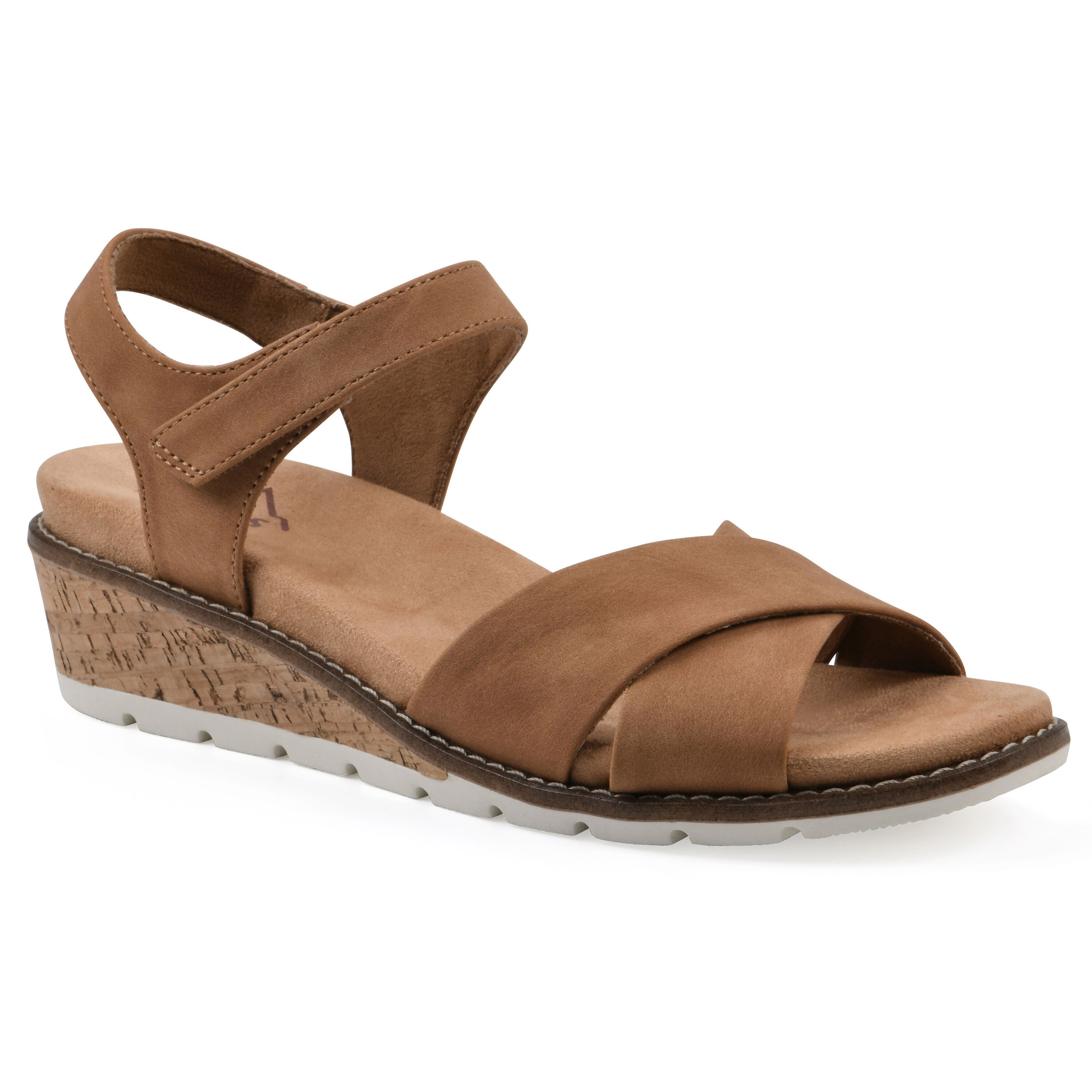 Tinna Wedge Sandal, TAN NUBUCK, hi-res image number 0