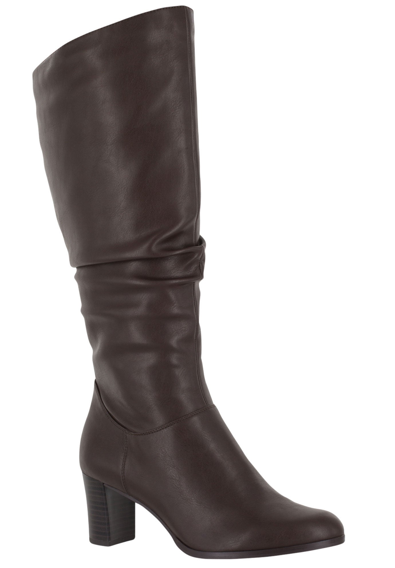 Tessla Wide Calf Boots by Easy Street&reg;, DARK BROWN, hi-res image number 0