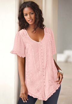 Extended Plus Size Acid Wash Tunic