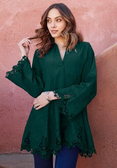 Poplin Embroidered Swing Tunic