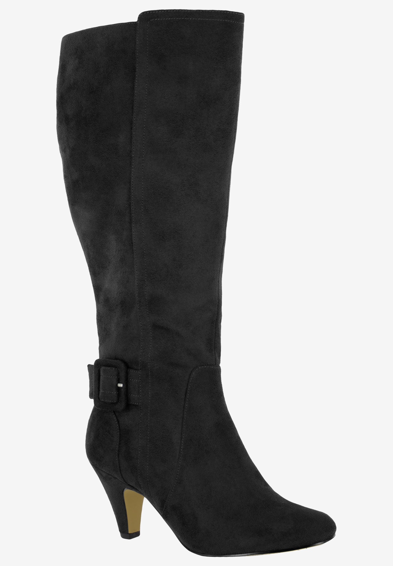 Troy II Plus Wide Calf Boot, BLACK SUPER SUEDE, hi-res image number 0