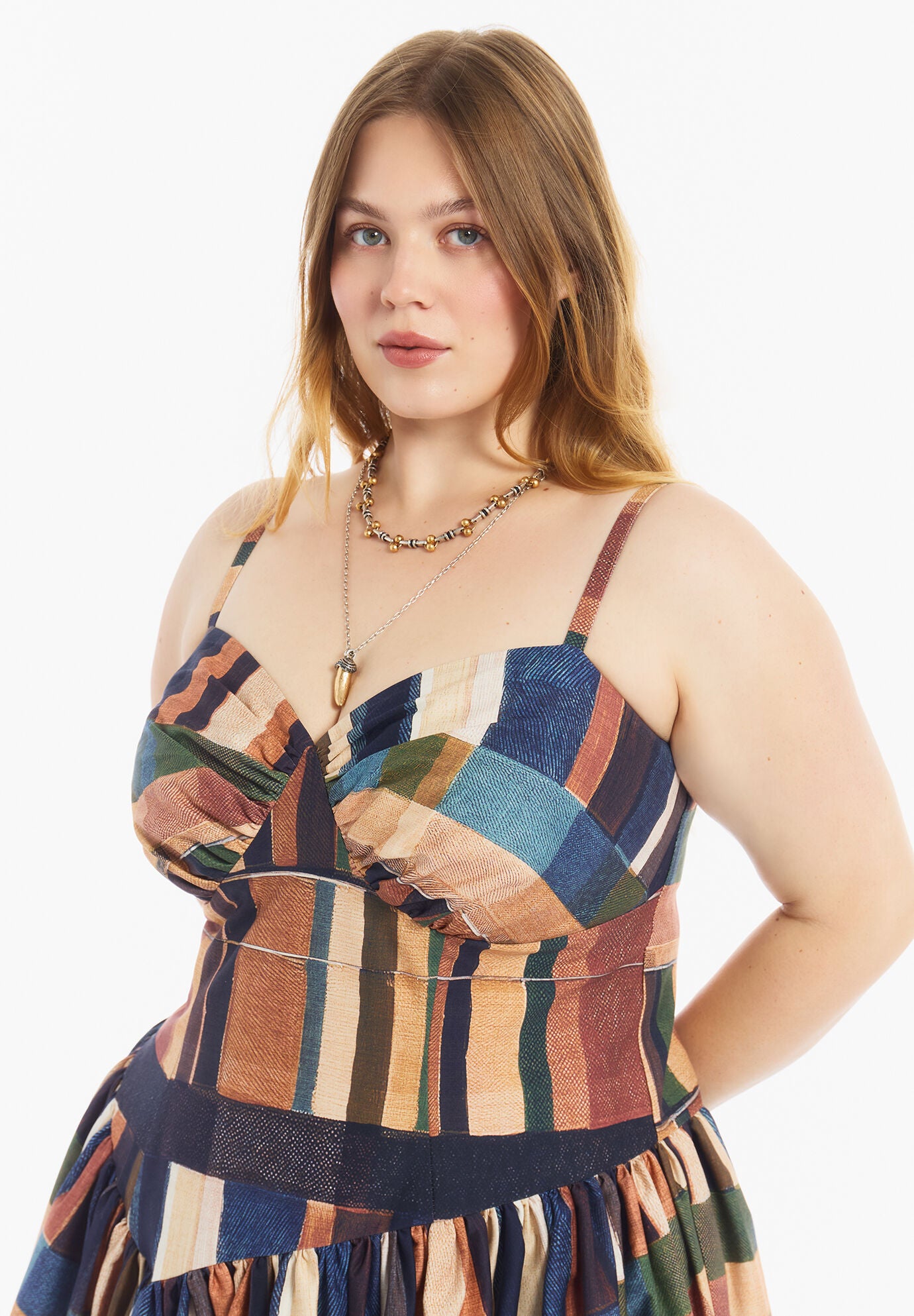 Bustier Drop Waist Midi Dress, MODERN TAPESTRY, alternate image number 3