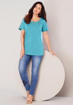Eyelet Cutout Tee
