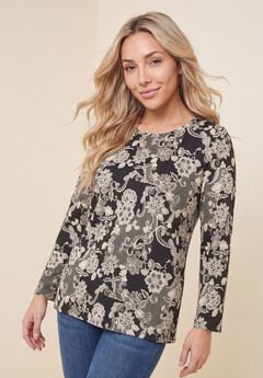 Plus Size Ultimate Cotton Crewneck Long Sleeve Tee