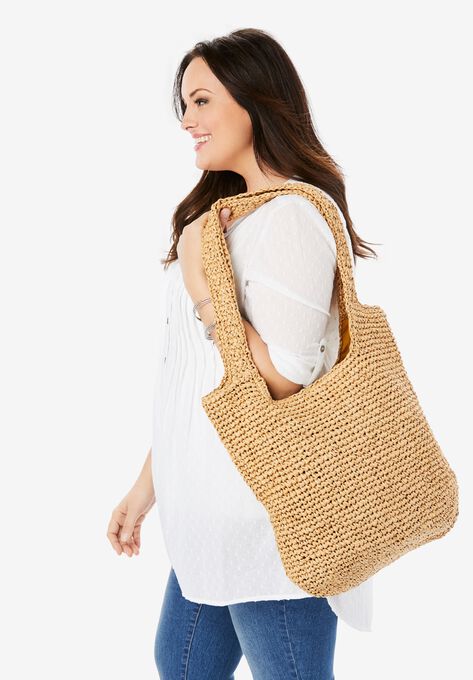Straw Tote Bag, NATURAL, hi-res image number null
