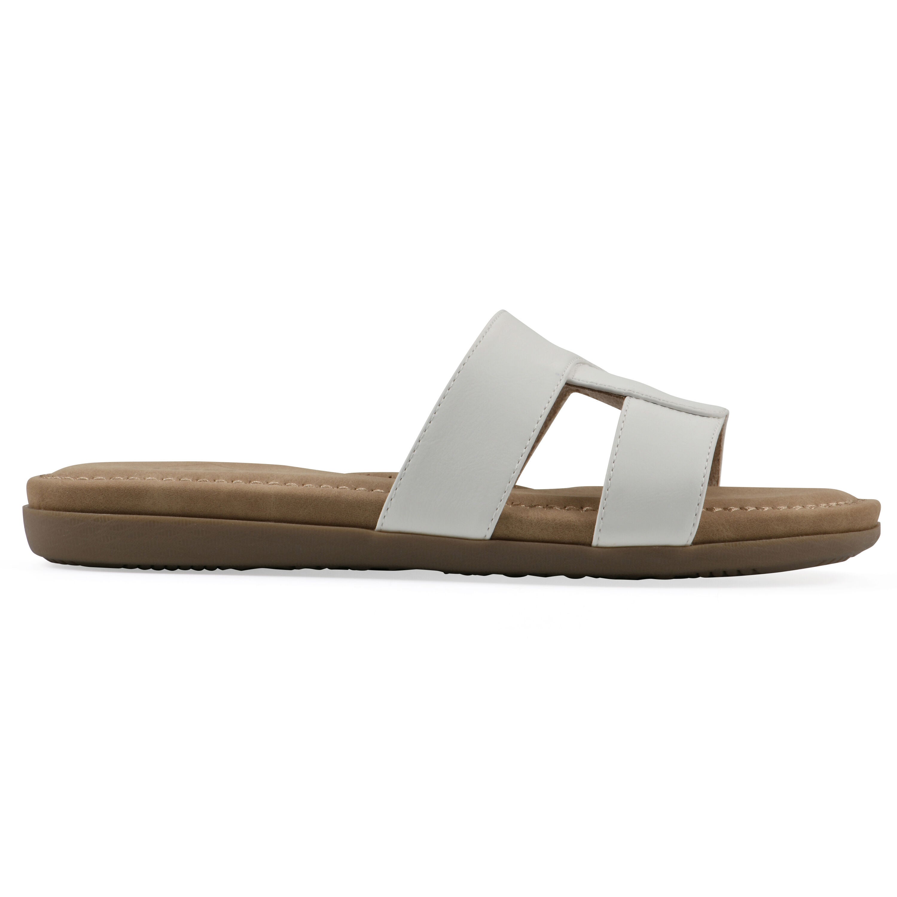 Fraida Slide Sandal, WHITE NUBUCK, alternate image number 2