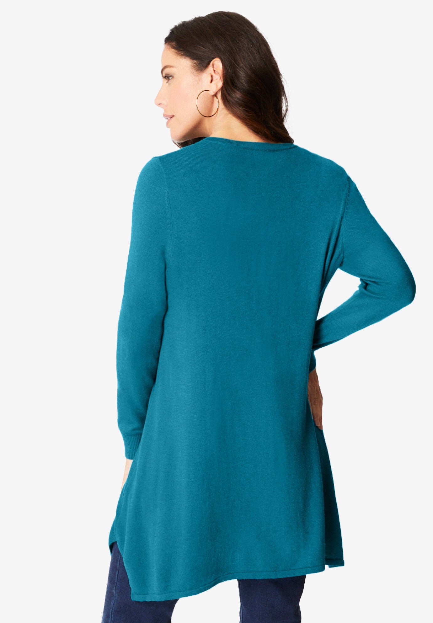 CashMORE Collection Hanky-Hem Henley, , on-hover image number 1