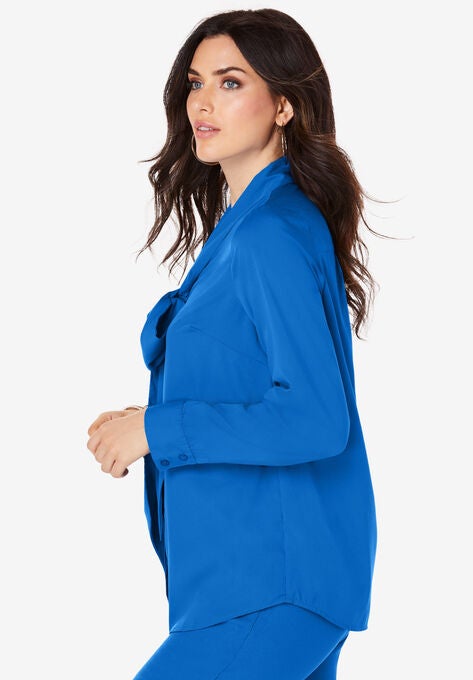 Long Sleeve Bow Blouse, , alternate image number null