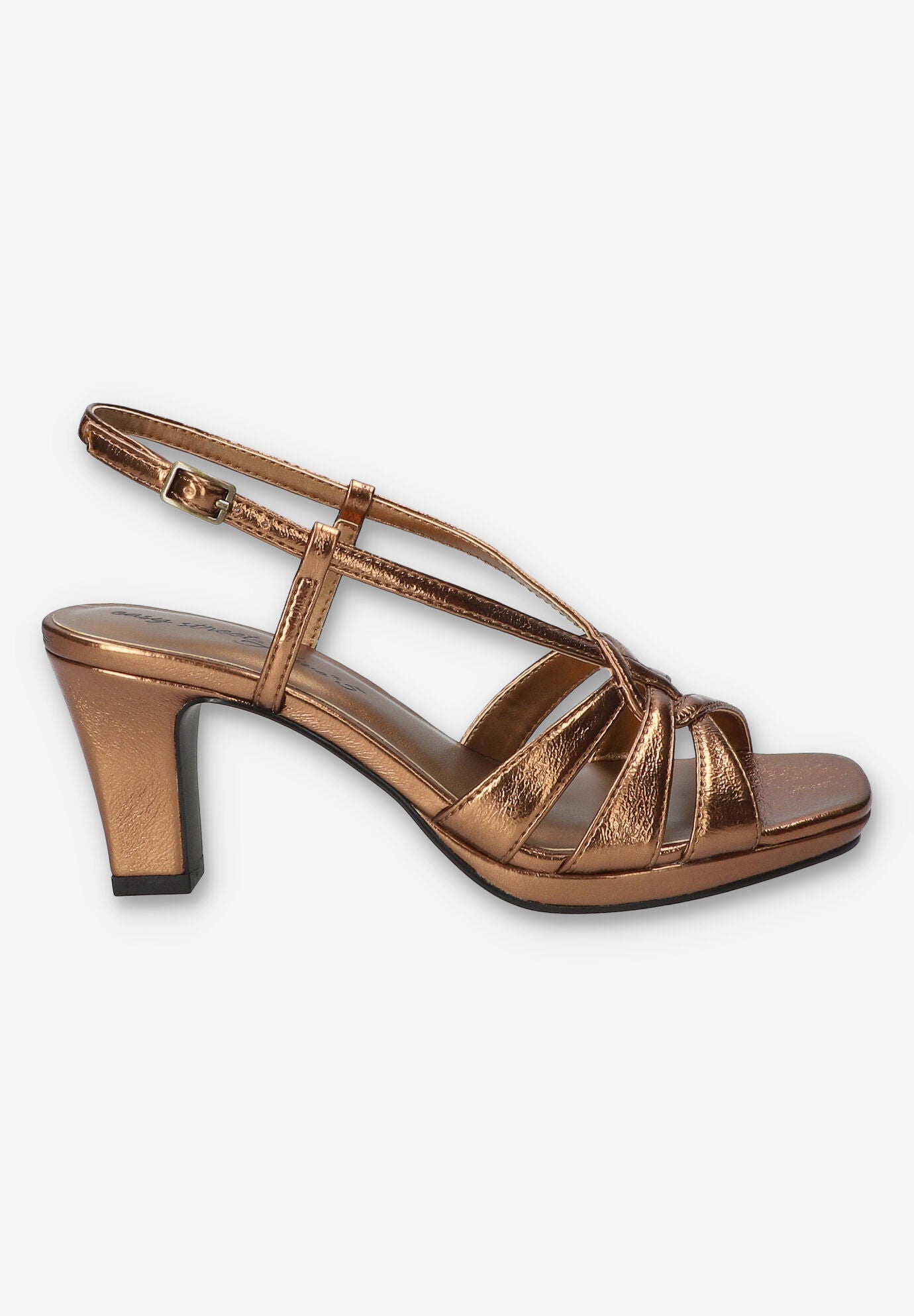 Valorie Sqaure Toe Platform Sandal, BRONZE CRINKLED, alternate image number 2