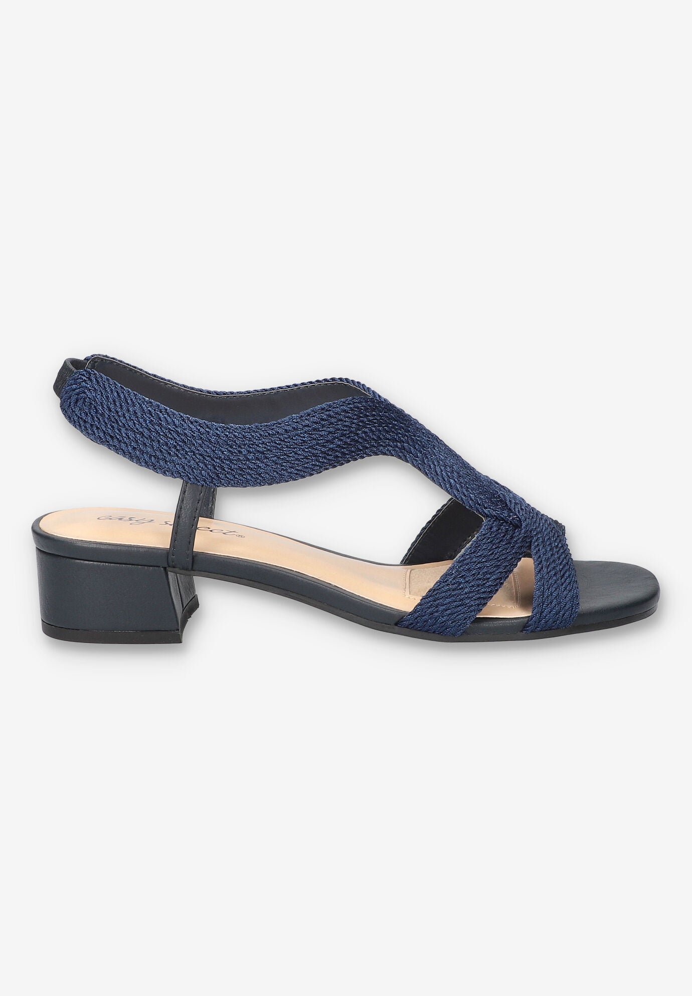 Festival Block Heel Sandal, NAVY WOVEN, alternate image number 2