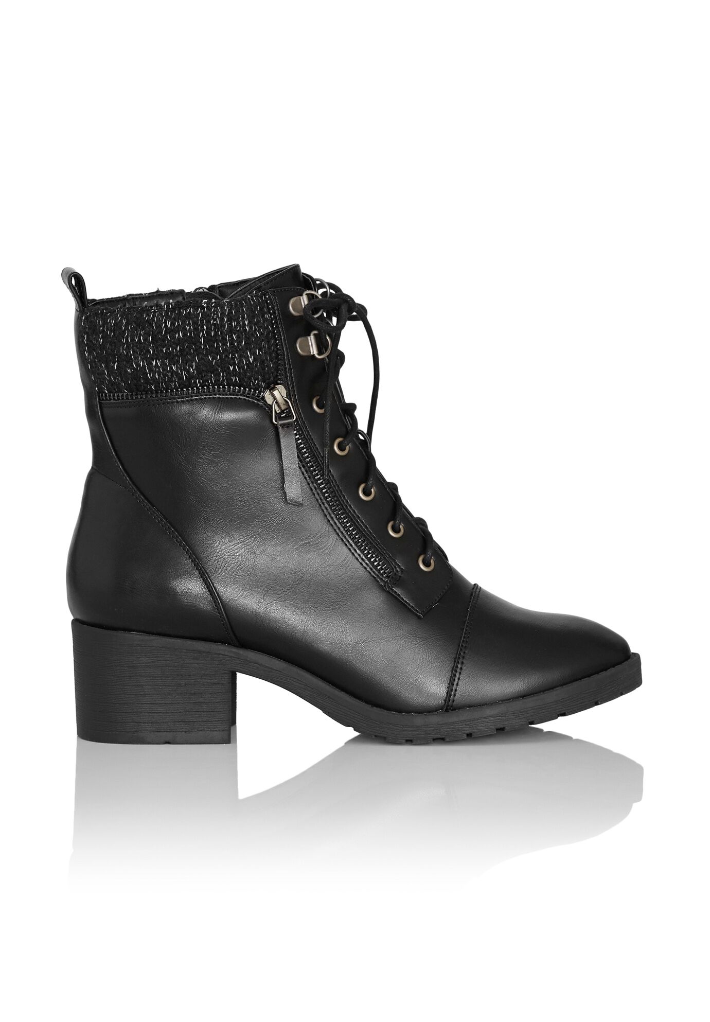 Rita Wide Width Brown Ankle Boot, BLACK, alternate image number 2