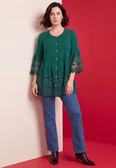 Lace Illusion Blouse