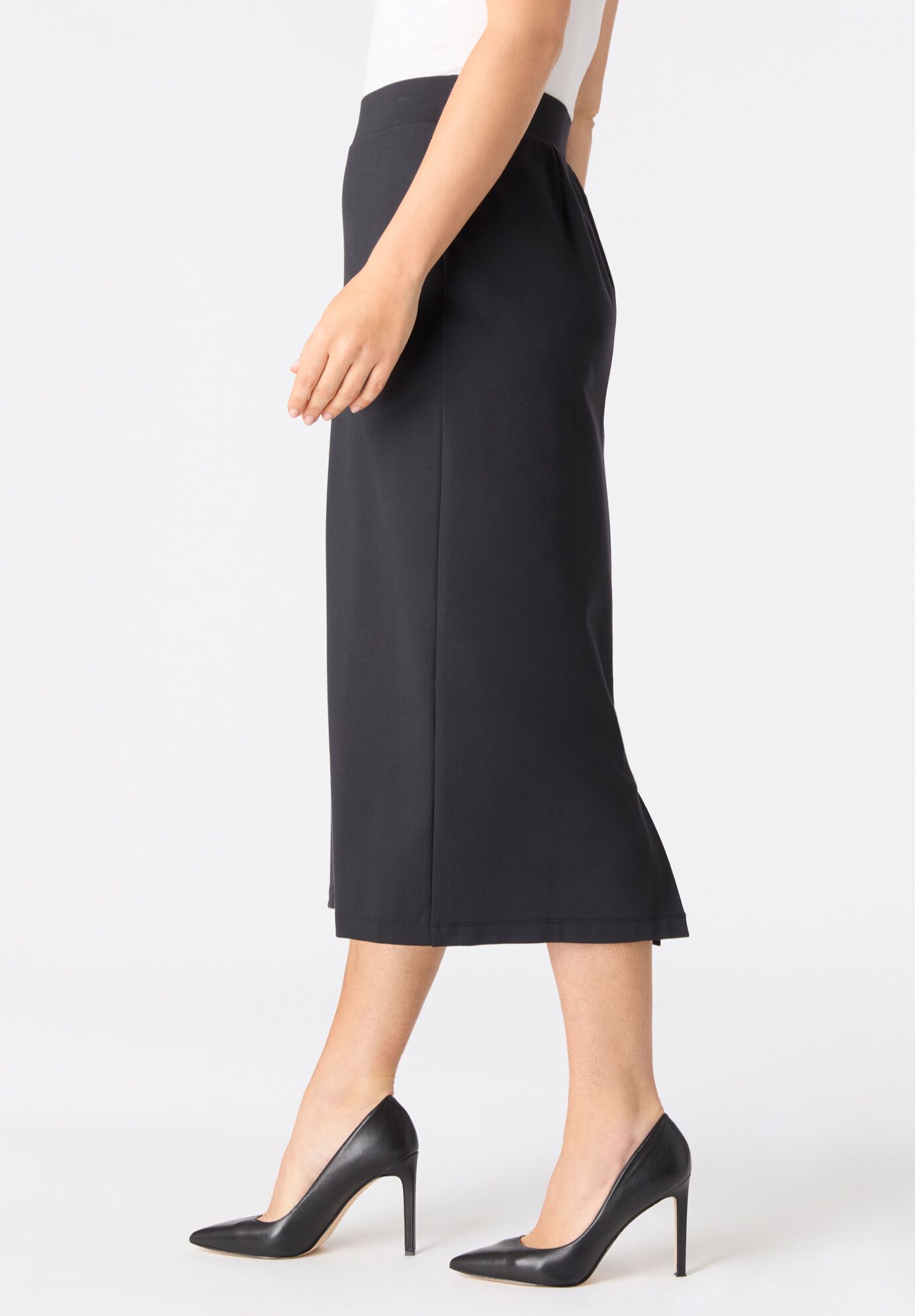 Ultimate Ponte Pencil Skirt, BLACK, alternate image number 2