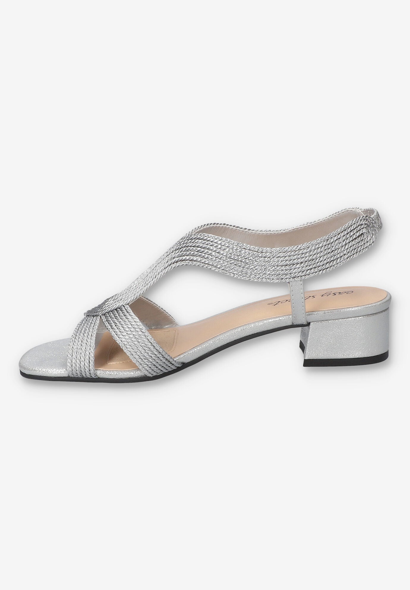 Festival Block Heel Sandal, SILVER WOVEN, alternate image number 4
