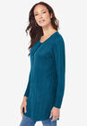 Fine Gauge Drop Needle Henley Sweater, , on-hover image number null