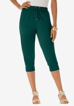 Drawstring Soft Knit Capri Pant