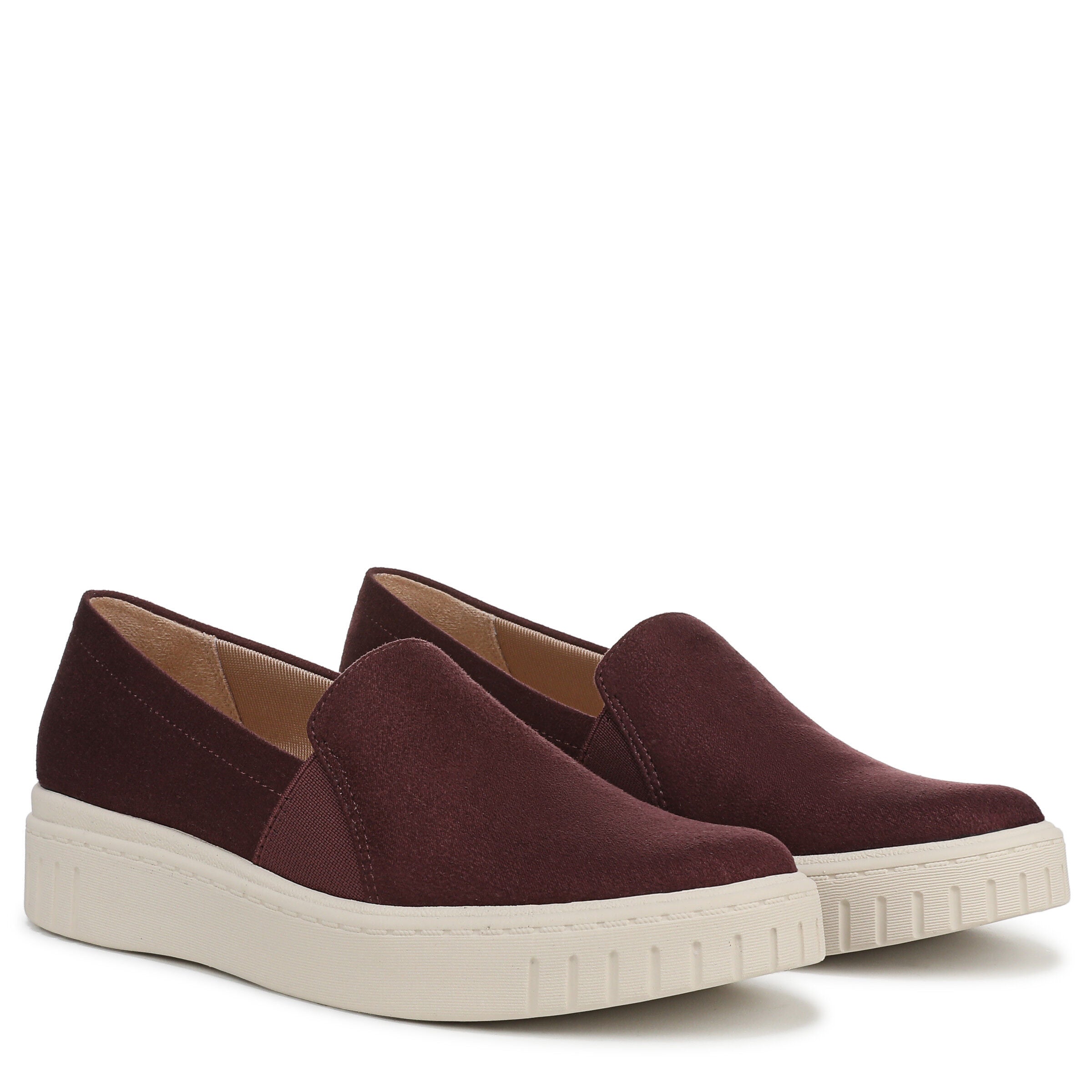 Grandeur Slip-On Flat, BERRY WINE SUEDE, alternate image number 2
