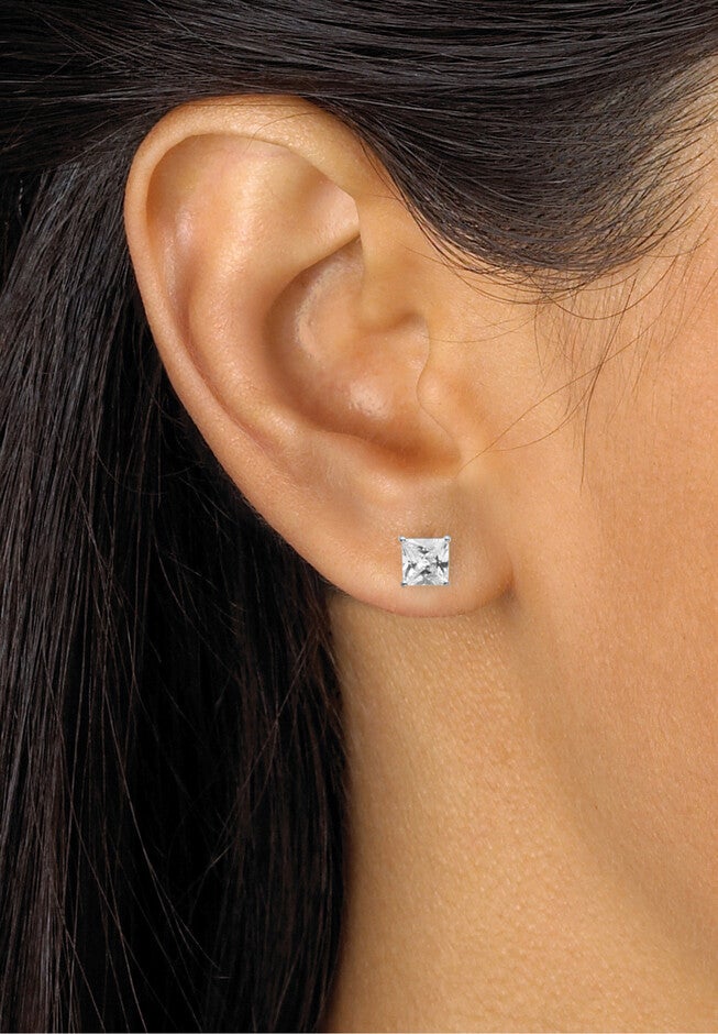 8.16 Tcw Cz Platinum-Plated Sterling Silver 7-Pair Set Of Stud Earrings Set, , alternate image number 5