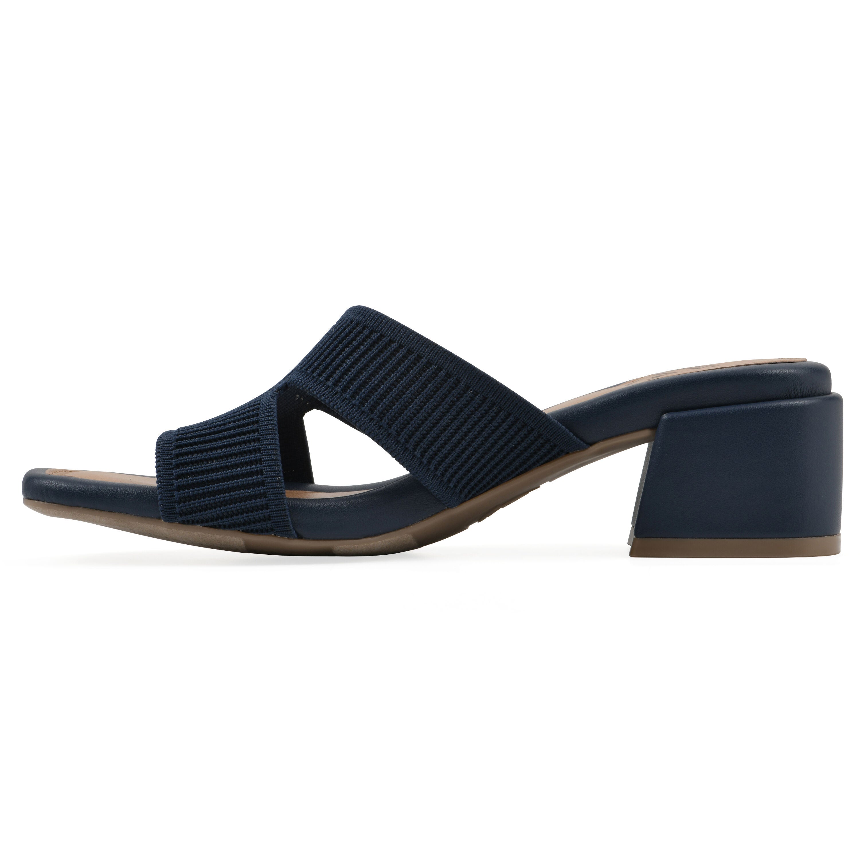 Milled Heeled Sandal, NAVY FABRIC, alternate image number 3
