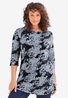 Boatneck Ultimate Tunic with Side Slits
