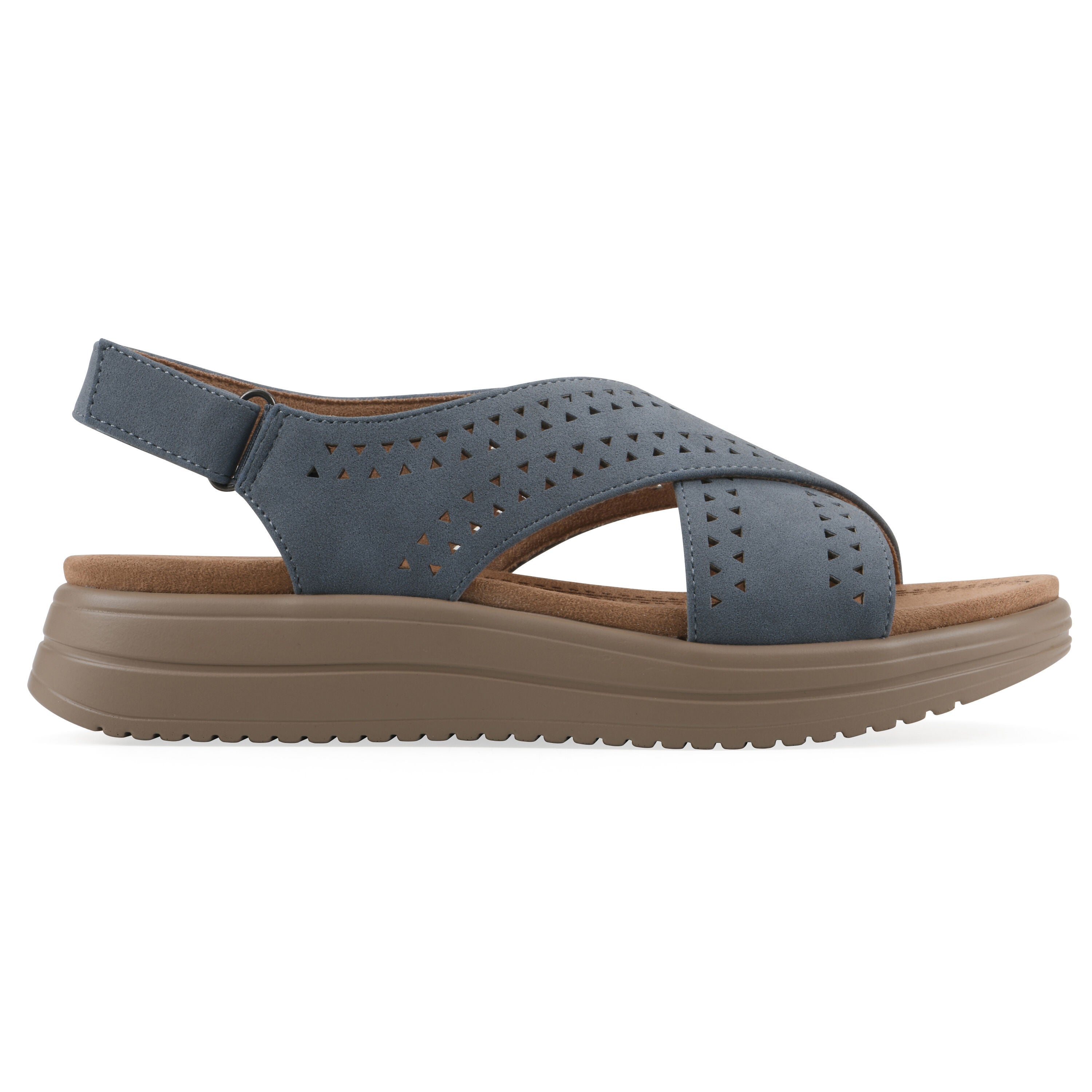 Haniya Flatform Sandal, PERIWINKLE SUEDE, alternate image number 2